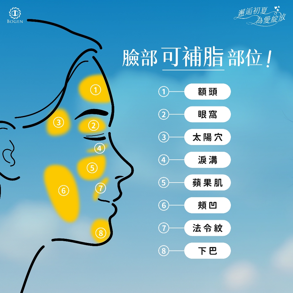 自體脂肪補臉可填補部位,自體脂肪補臉,博恩妍